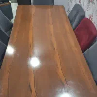 میر ۸ نفره چوبی و ۸ صندلی کاملا سالم