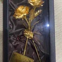 گل رز تزیینی روکش طلا
