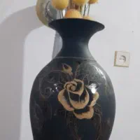 گلدان سفالی مشکی دکوراتیو ۶۰ سانتی