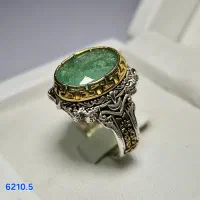 انگشتر زمرد معدنی کد 1676 سجادی