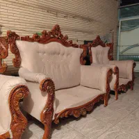 مبل استیل تمام چوب منبت ۴نفره