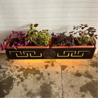 فلاور باکس چوبی/باکس گل چراغدار|گل و گیاه طبیعی|تهران, آذری|دیوار