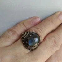 انگشتر لابرادوریت رکاب نقره