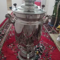 سماور گازی مجلسی تمام برنز سفید سنگین وزن