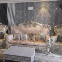 مبل سلطنتی دو رنگ 5 نفره