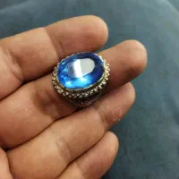 انگشتر دستساز با نگین آبی|بدلیجات|یزد, |دیوار