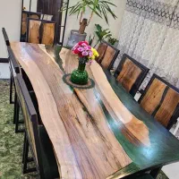 میز غذاخوری اسلب چوب رزین