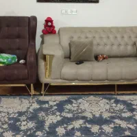 مبل ۷نفره پایه فلزی طلایی چستر|مبلمان خانگی و میز عسلی|سرخرود, |دیوار