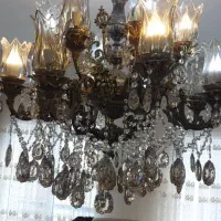 لوستر برنجی ۸ شاخه ی ۱۶ شعله|لوستر و چراغ آویز|رشت, اسماعیل آباد|دیوار