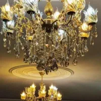 لوستر. ۱۲ .شاخ.ه۲۴ شعله تمام بر.نز پرکار و سنگین|لوستر و چراغ آویز|هشتگرد, شهرک اداری|دیوار