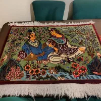 تابلو فرش دست بافت یک متر خیلی قدیمی لیلی مجنون