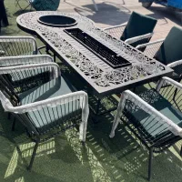 میز آتشدان چدنی ۲کاره باغی‌ ویلایی روف گاردن