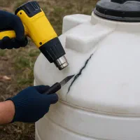 ترمیم و جوشکاری مخزن آب پلیمر پلاستیک پلی اتیلن