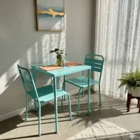 صندلی تمام فلزی همراه با میز فلزی