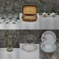 گل سرخی وظروف عتیقه
