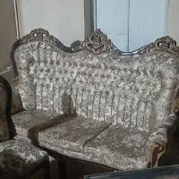 مبل نیمه سلطنتی شیک درحد نو کامل بامیز عسلی