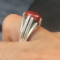 انگشتر عقیق و فیروزه