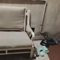 مبل دونفره کاناپه دسته چوب