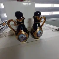 ظروف دکوری سرمه ای طلاکوب اصل