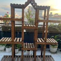 استند گلدان چوبی