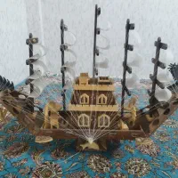 کشتی چوبی دست ساز عتیقه