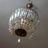 لوستر کریستال رنگی شرابه ایی