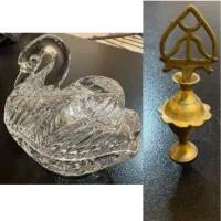 سرمه دان برنجی و قوی کریستال