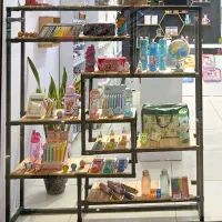 ویترین استند دکور کتابخانه چوبی فلزی|کتابخانه، شلف، قفسه‌های دیواری|بجنورد, |دیوار