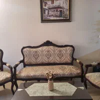 مبل استیل با چوب گردو|مبلمان خانگی و میز عسلی|اصفهان, هفتون|دیوار