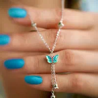 گردنبند نقره پروانه ای خاص مخصوص خاص پسندان
