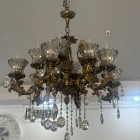 لوستر برنجی 8شاخه  این عکس ۶شاخه است