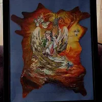 تابلو نقاشی روی بوم و چرم