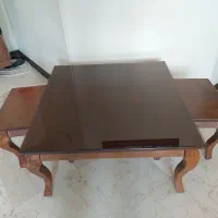 مبل راحتی ۷ نفره با میز وسط و عسلی تمام چوب|مبلمان خانگی و میز عسلی|تهران, باشگاه نفت|دیوار