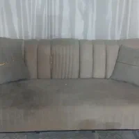 مبل ۸ نفره پایه استیل همرا با جلو مبلی و عسلی