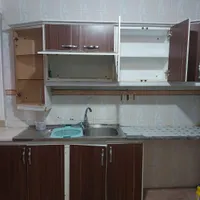 کابینت داخل لعابی درب ام دی اف هود و سینک و اُپن|آب‌چکان و نظم‌دهنده ظروف|قم, نخودی|دیوار