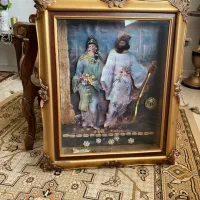 تابلوی قدیمی سه بعدی 3D کوروش کبیر و همسرش میترا|تابلو، نقاشی، عکس|کرج, چمران|دیوار