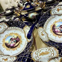 سرویس چینی سورمه ای لیلی و مجنون یاماسن ژاپن|ظروف سرو و پذیرایی|تهران, ارم|دیوار