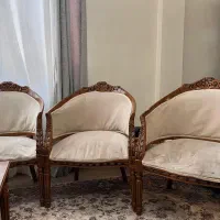 مبل ۷ نفره چوب راش اصل|مبلمان خانگی و میز عسلی|تهران, کرمان|دیوار