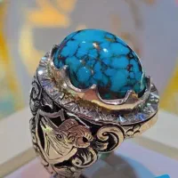 انگشتر دستساز عیار سنگین فیروزه نیشابور