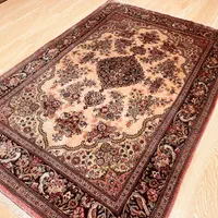 فرش دستی تمام ابریشم قم طرح گل امریکایی|فرش|تهران, سلسبیل جنوبی|دیوار