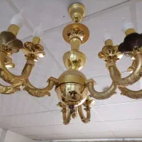 لوستر برنجی سنگین با روکش آب طلا|لوستر و چراغ آویز|مشهد, شهید رضوی|دیوار