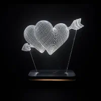 چراغ خواب طرح قلب و تیر سان لیزر|چراغ خواب و آباژور|کلاله, |دیوار