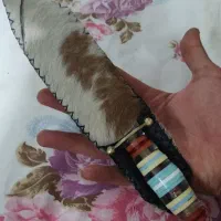 چاقو سی‌سانتی زنجان (امینی) دسته آب‌طلا تیغ فولادی|کلکسیون اشیاء عتیقه|اندیشه, اندیشه فاز ۳|دیوار