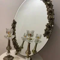 آینه و شمعدان فلزی(آلومینیوم)