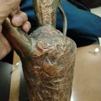 دو عدد آفتابه مسی قلمکاری شده|کلکسیون اشیاء عتیقه|شهرضا, |دیوار