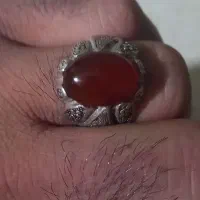 انگشتر نقره قلم زنی استاد امانی