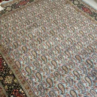 جفت فرش دستباف پشم بیرجند آبی 6متری