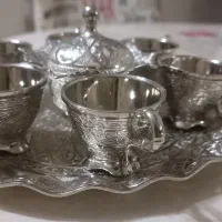 ست قهوه خوری سیلور طرح نقره ساخت ترکیه ، نو