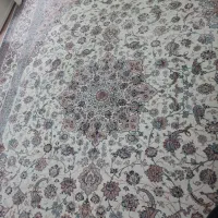 فرش ماشینی ۱۲متری کرم گل ابریشم