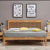 تخت خواب چوب راش یک و دونفره با تشک کد۹